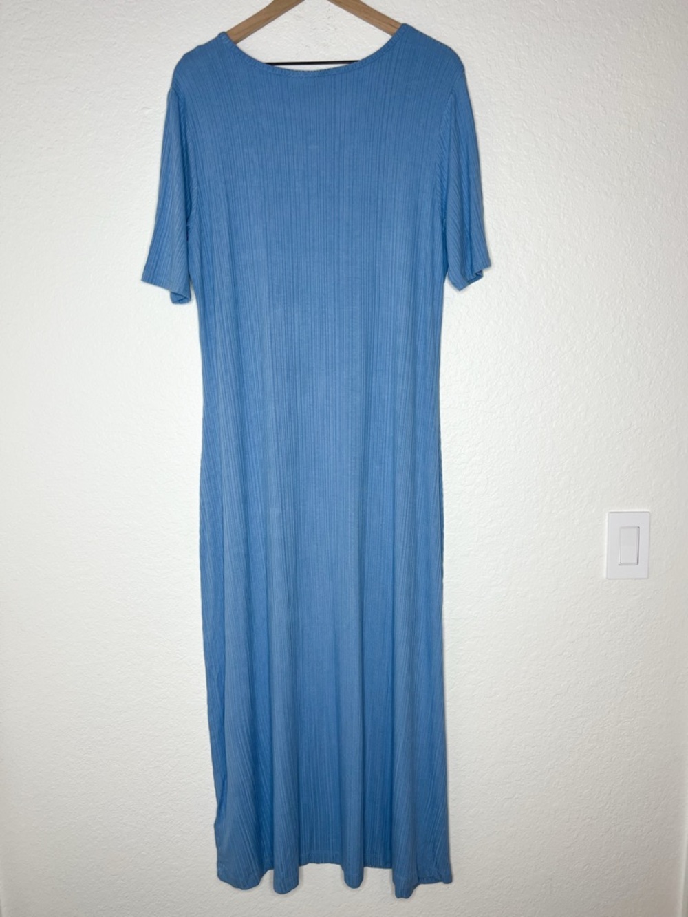 Anthropologie Dolan Orla Henley Ribbed Maxi Dress Sky Blue size XL NWT - Picture 4 of 8